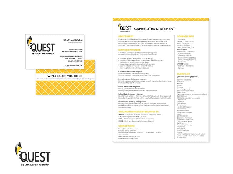 Quest Relocation Group Print Materials