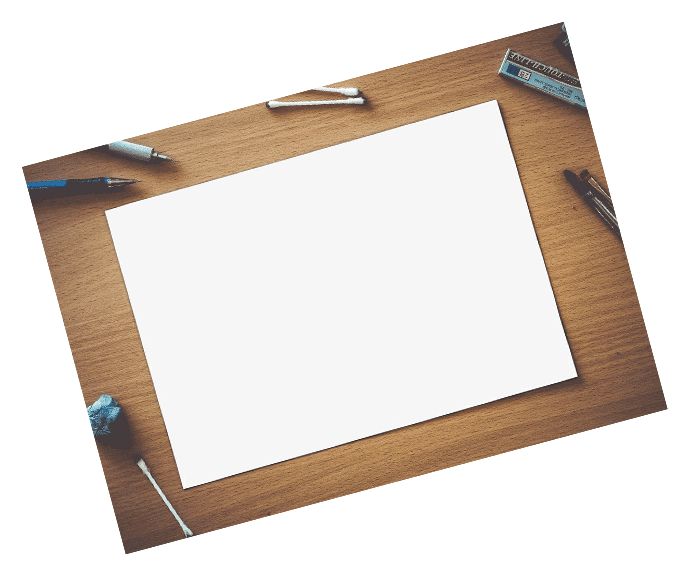 photo of blank page on artist's desk